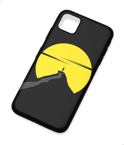 An angled view of a soft silicone case featuring a colorful design.