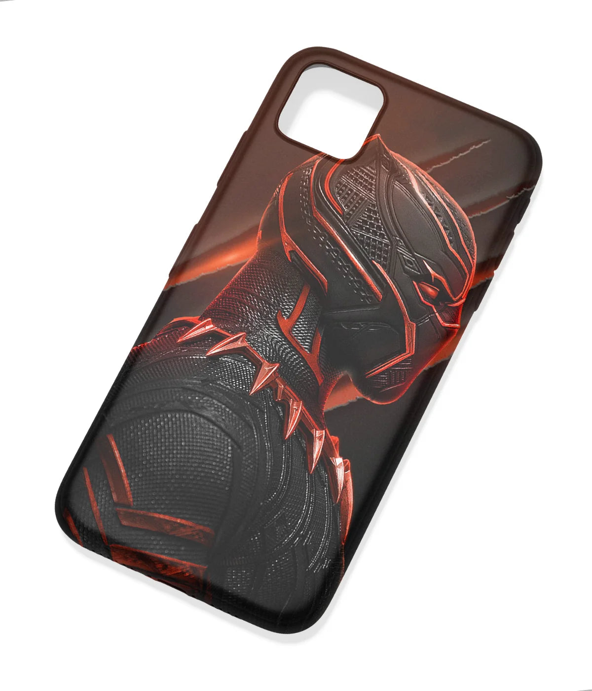 An angled view of a soft silicone case featuring a colorful design.