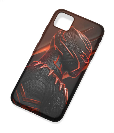 An angled view of a soft silicone case featuring a colorful design.