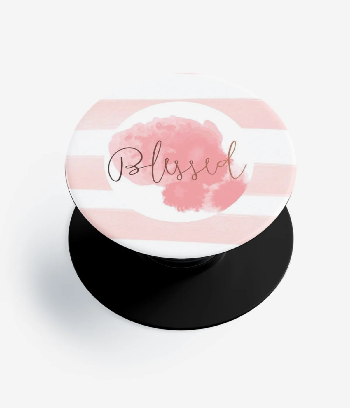 A top-down view of a phone grip holder on a clean white background