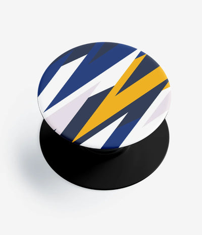 A top-down view of a phone grip holder on a clean white background