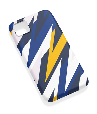 An angled view of a soft silicone case featuring a vibrant design.