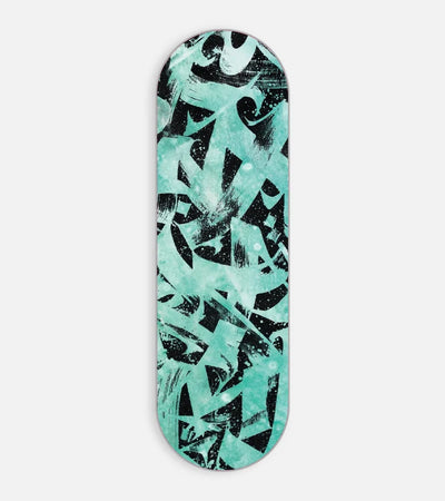 Mobile phone grip slider with a colorful design on a white background