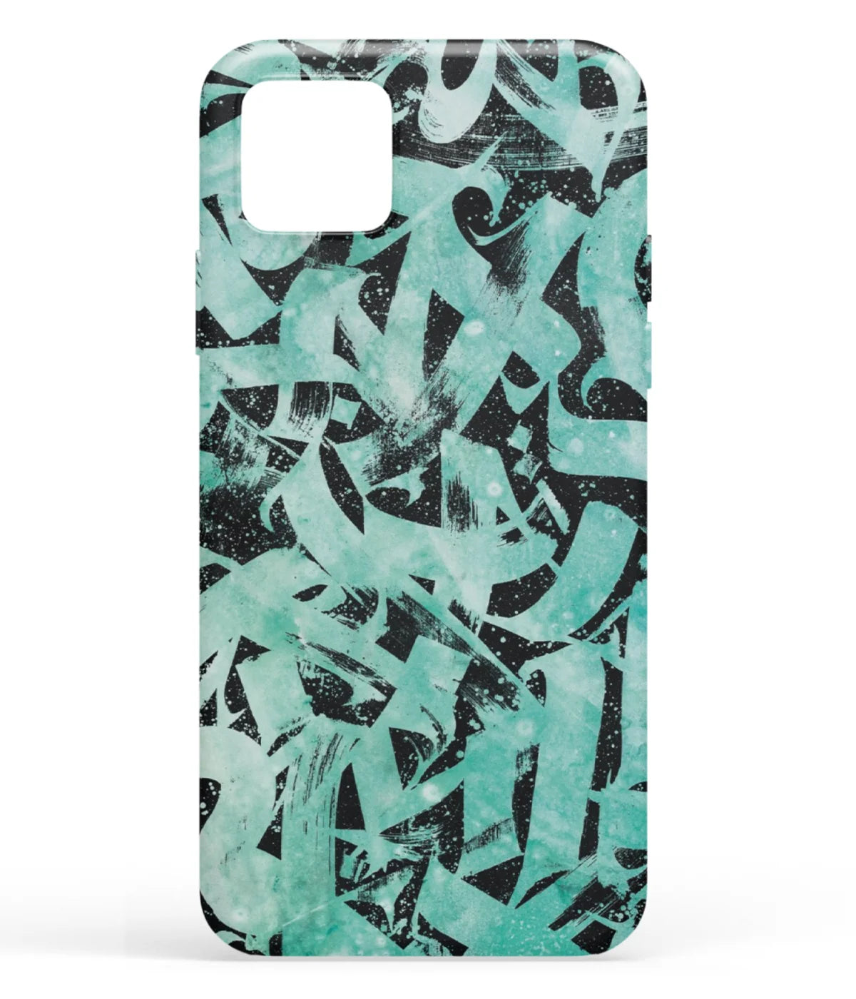 A front-on view of soft silicone phone case with a colorful design.