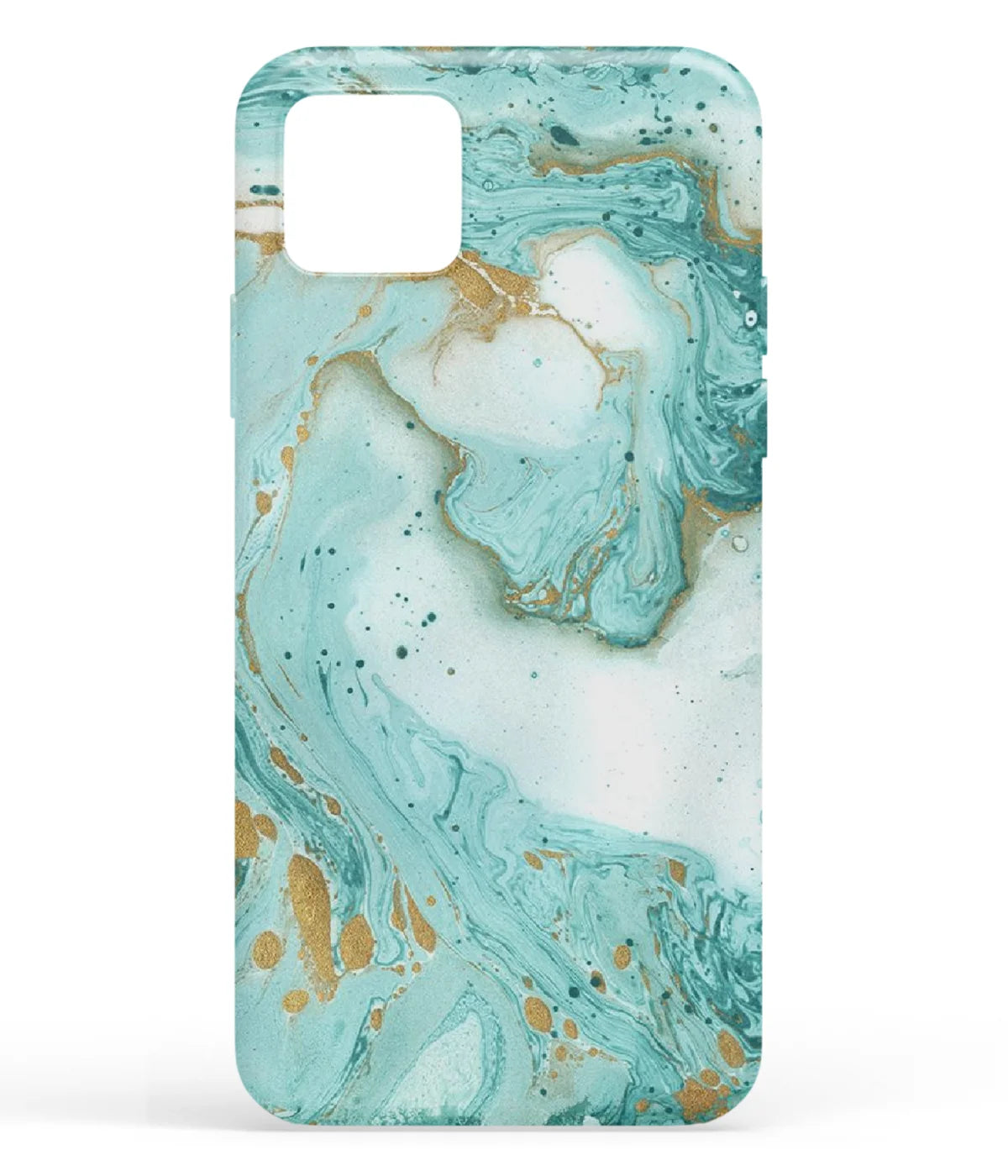 A front-on view of soft silicone phone case with a colorful design.