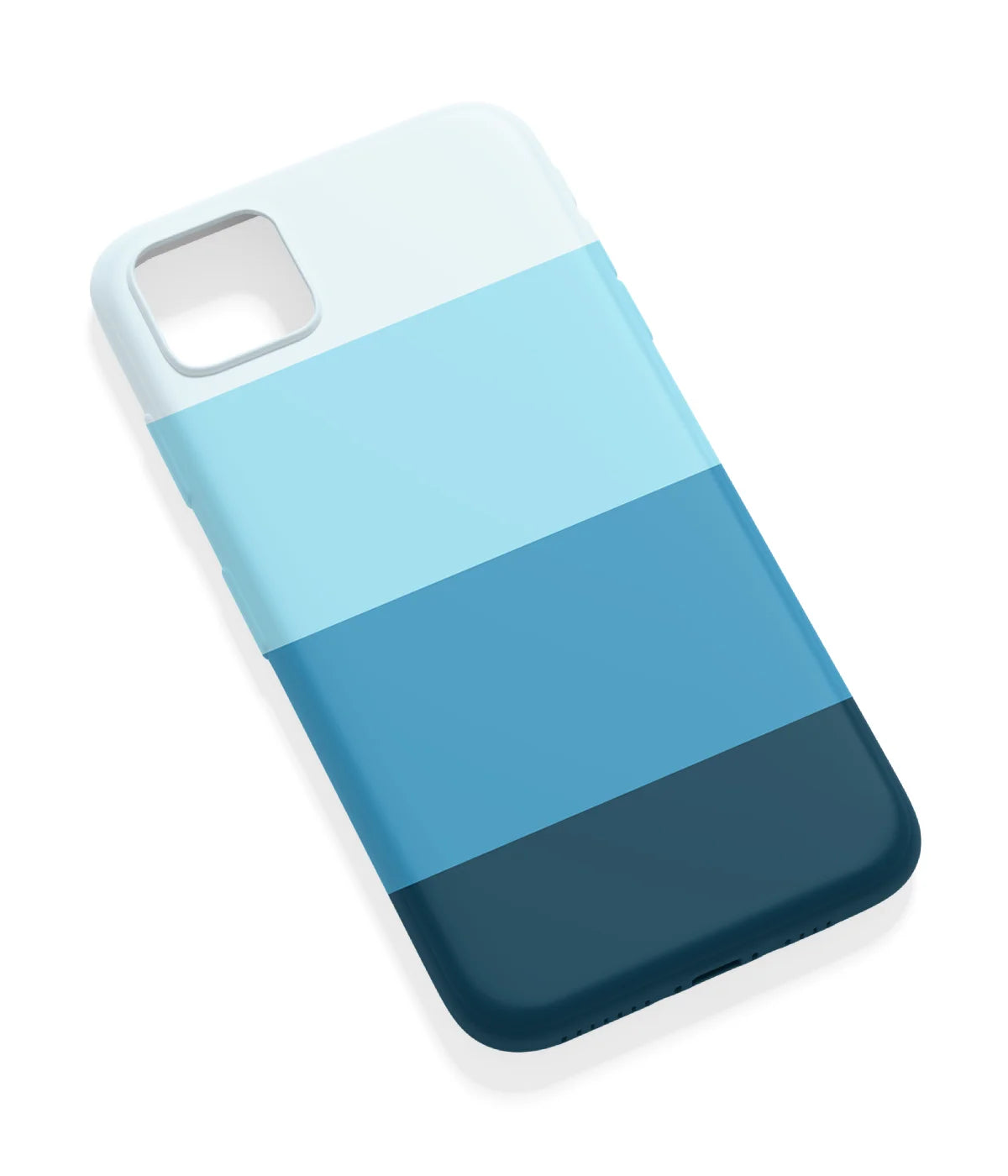 An angled view of a soft silicone case featuring a vibrant design.