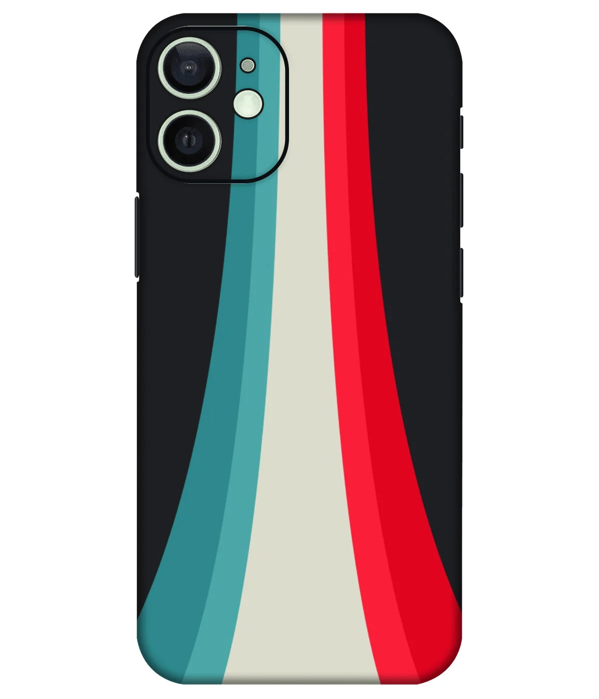Image of a phone case featuring a mobile skin with a graphic design.