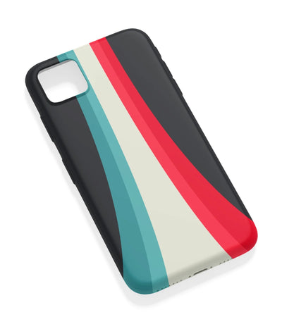 An angled view of a soft silicone case featuring a vibrant design.
