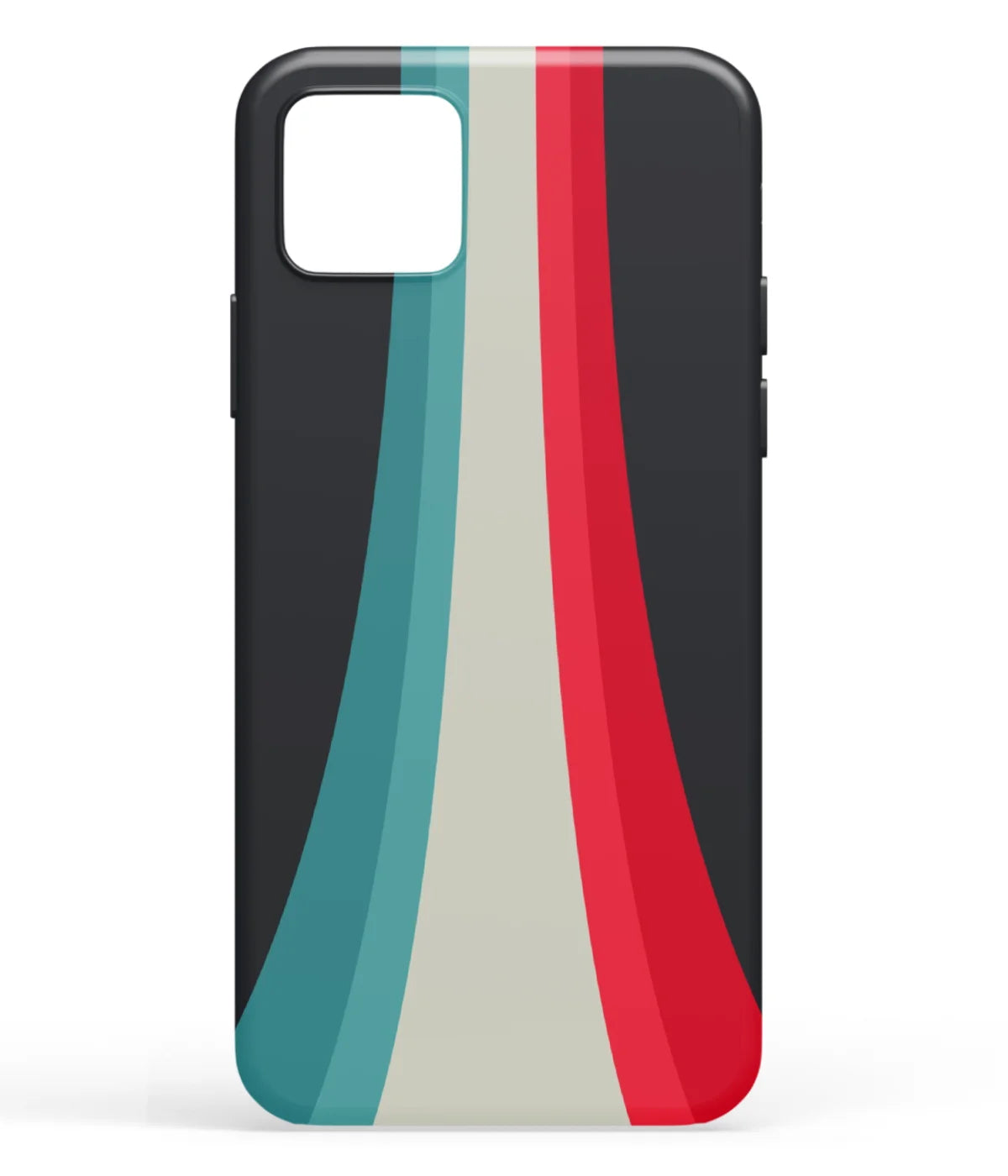 A front-on view of soft silicone phone case with a colorful design.