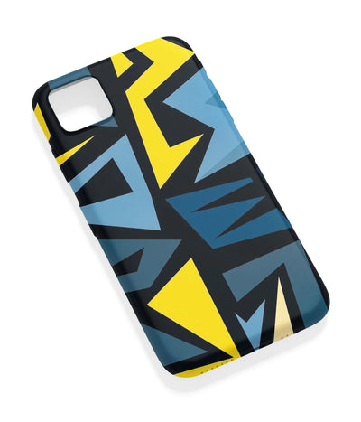 An angled view of a soft silicone case featuring a vibrant design.