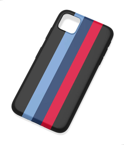 An angled view of a soft silicone case featuring a colorful design.