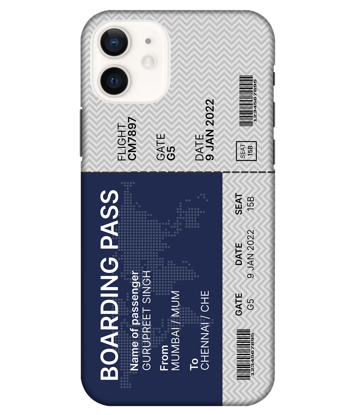 A product shot of a slim hard case with a customizable name.
