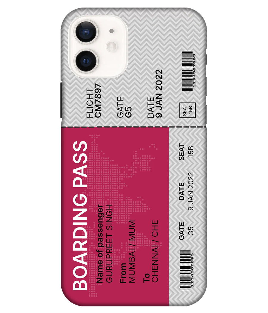 Boarding Pass Slim Hard Custom Name Case