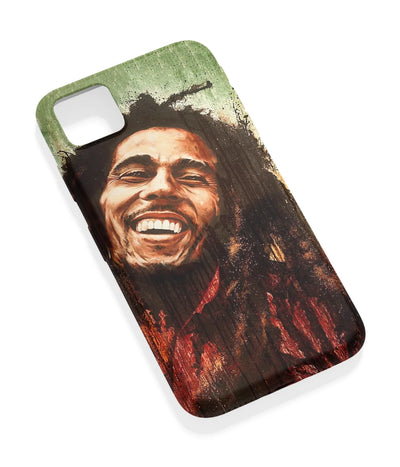 An angled view of a soft silicone case featuring a vibrant design.