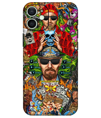 Image of a phone case featuring a mobile skin with a graphic design.