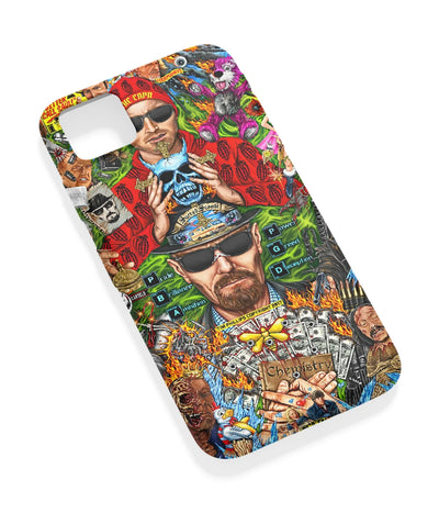 An angled view of a soft silicone case featuring a vibrant design.