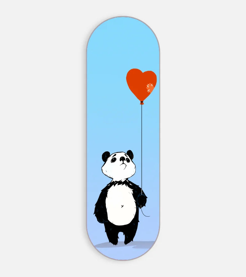 Mobile phone grip slider with a colorful design on a white background