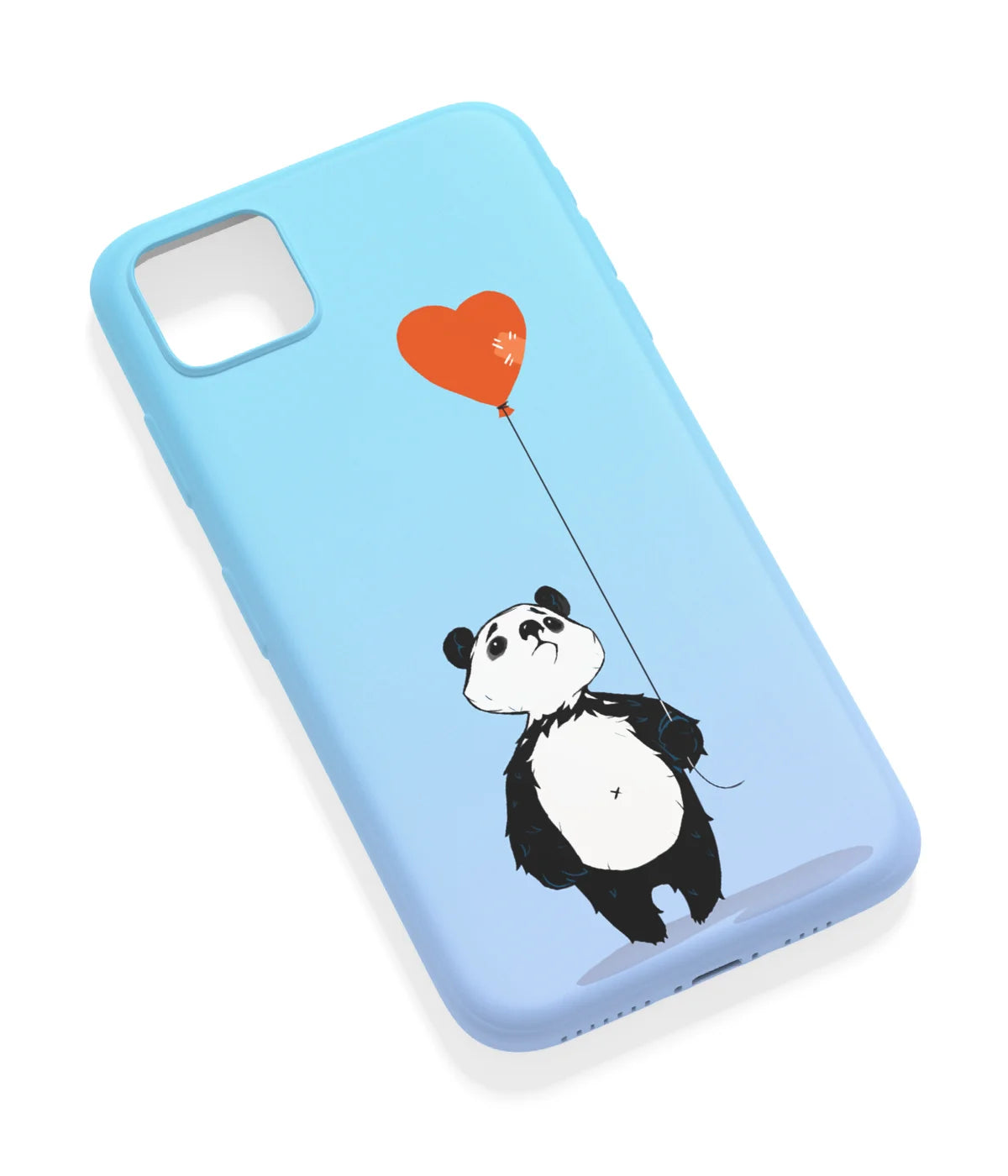 An angled view of a soft silicone case featuring a vibrant design.