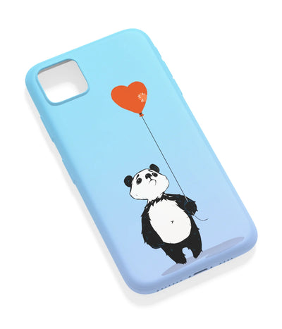 An angled view of a soft silicone case featuring a vibrant design.