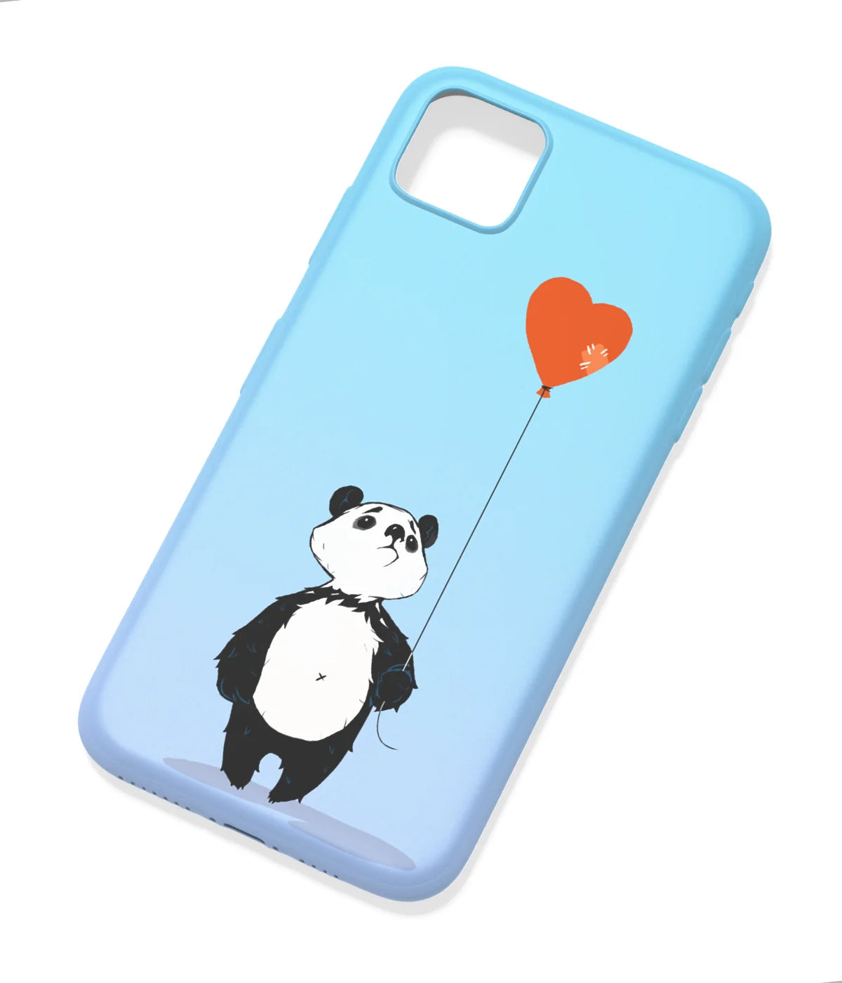 An angled view of a soft silicone case featuring a colorful design.