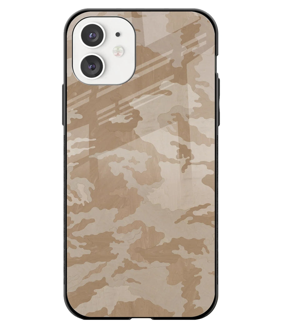 Brown Camouflage Pattern Glass Case