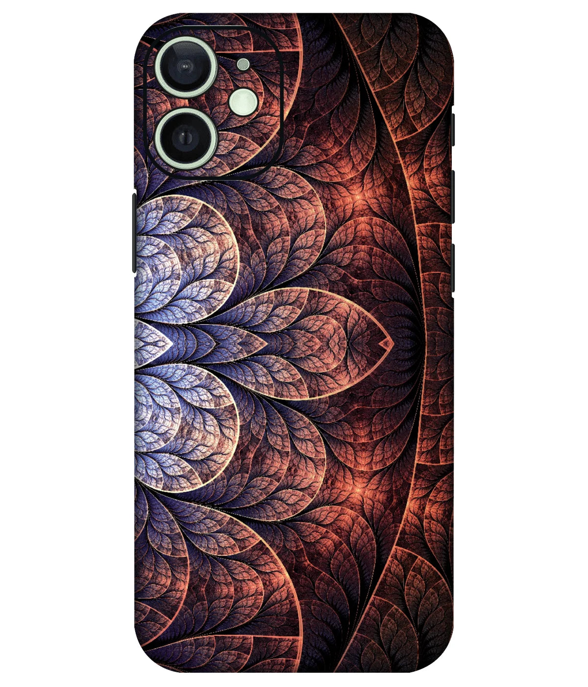 Image of a phone case featuring a mobile skin with a graphic design.