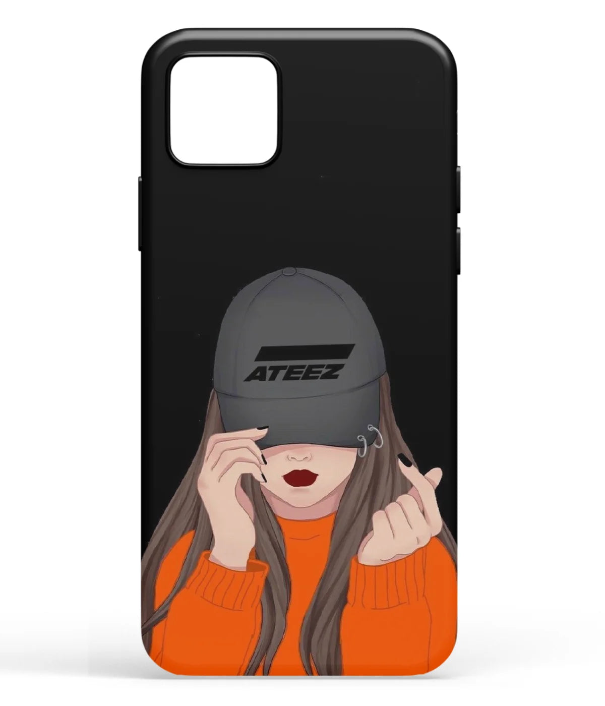 A front-on view of soft silicone phone case with a colorful design.