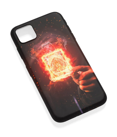 An angled view of a soft silicone case featuring a vibrant design.