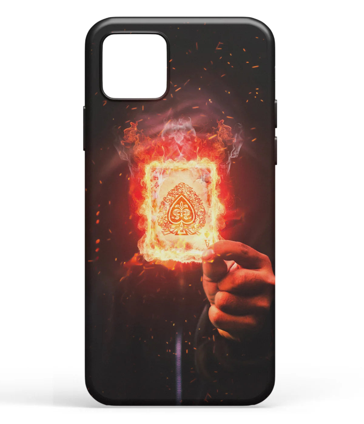A front-on view of soft silicone phone case with a colorful design.