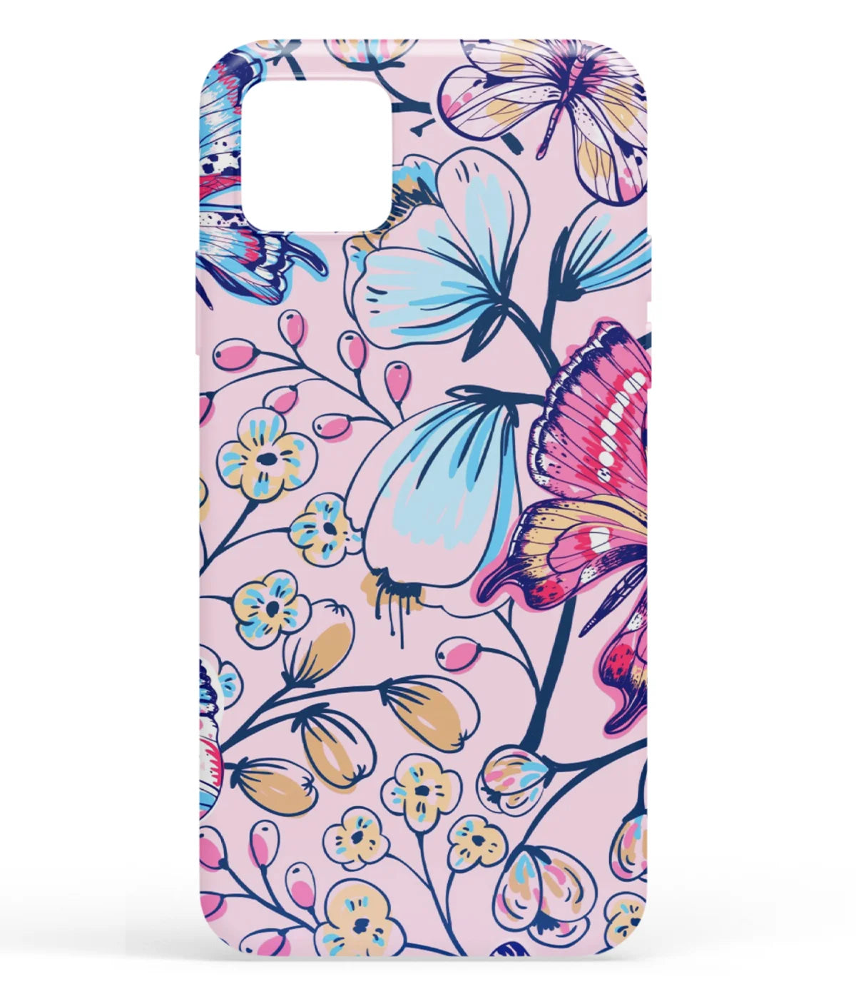 A front-on view of soft silicone phone case with a colorful design.