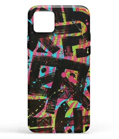 A front-on view of soft silicone phone case with a colorful design.
