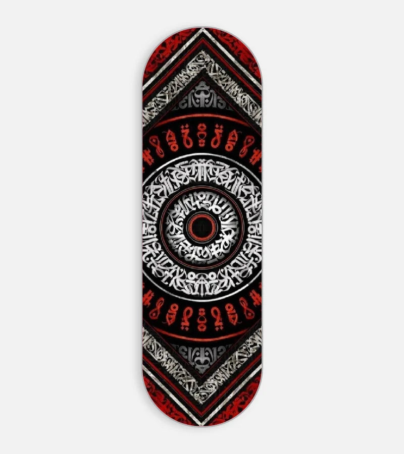 Mobile phone grip slider with a colorful design on a white background