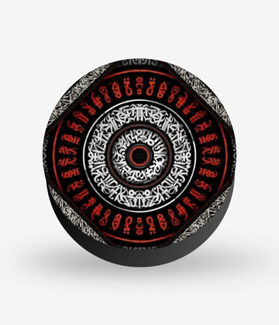 Mobile phone grip with a colorful design on a white background