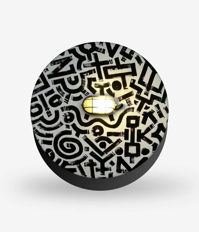 Mobile phone grip with a colorful design on a white background