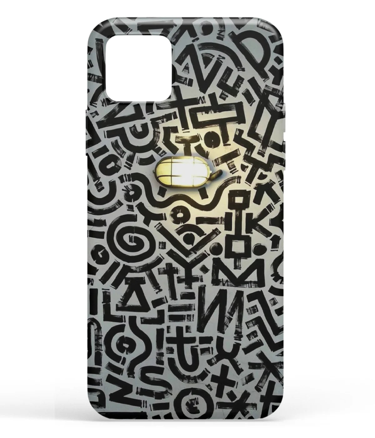 A front-on view of soft silicone phone case with a colorful design.
