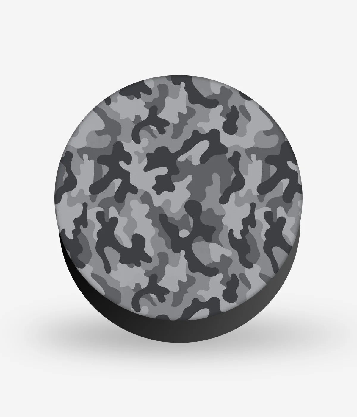 Mobile phone grip with a colorful design on a white background