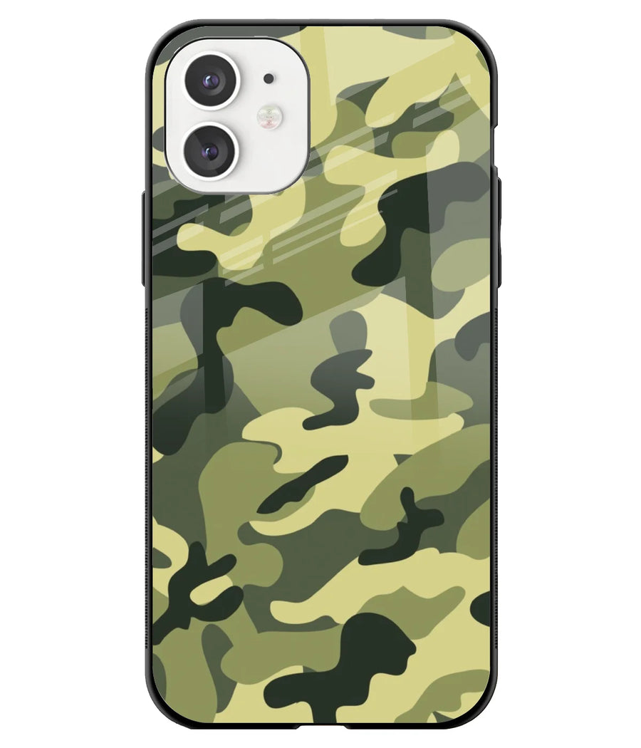 Camouflage Dark Green Glass Case