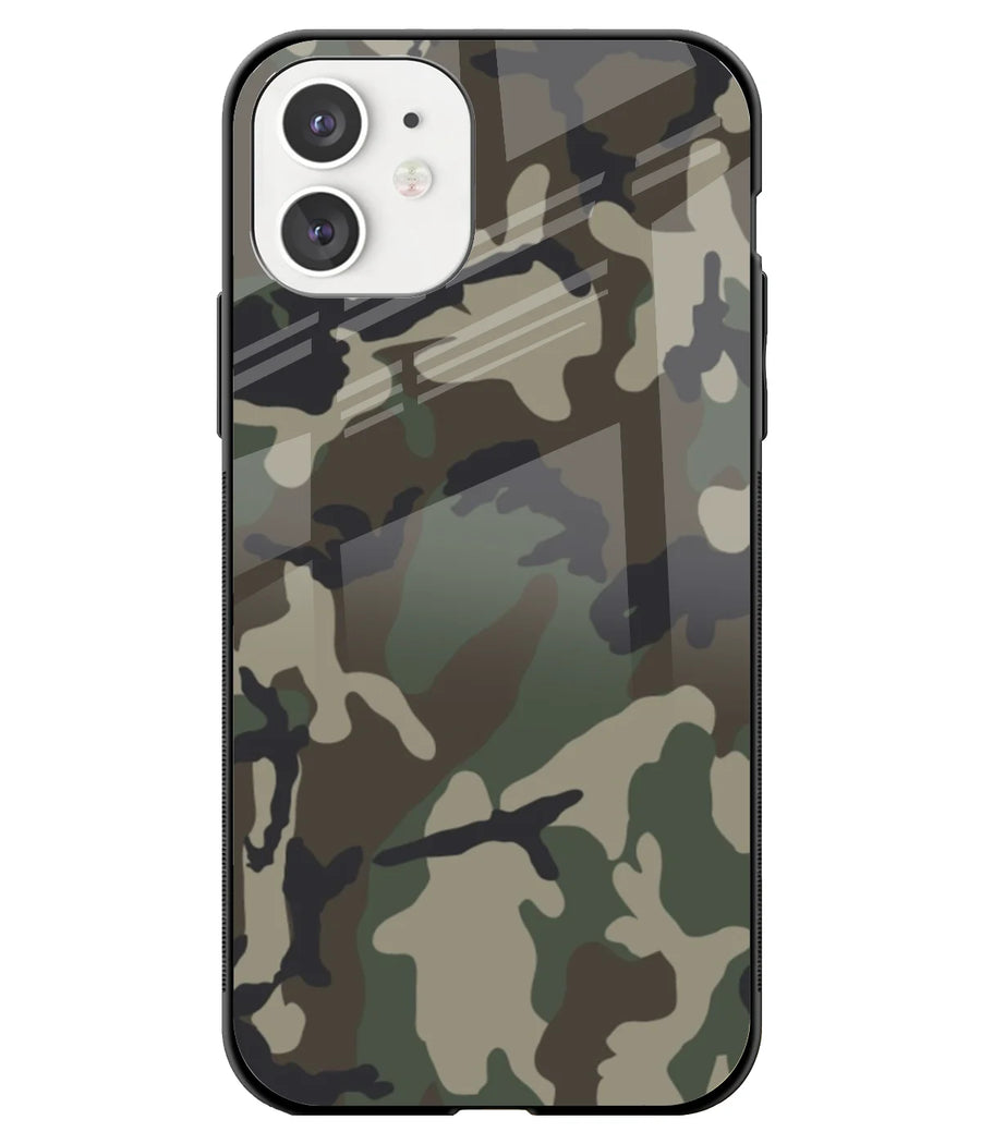 Camouflage Texture Brown Glass Case