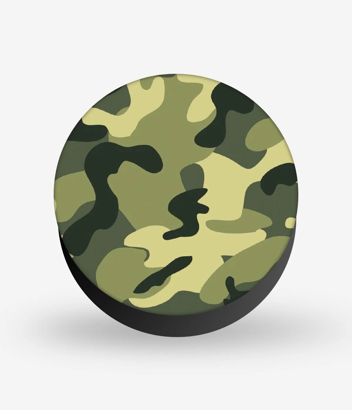 Mobile phone grip with a colorful design on a white background