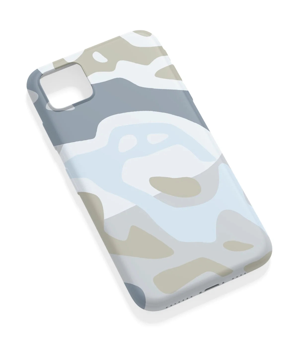 An angled view of a soft silicone case featuring a vibrant design.