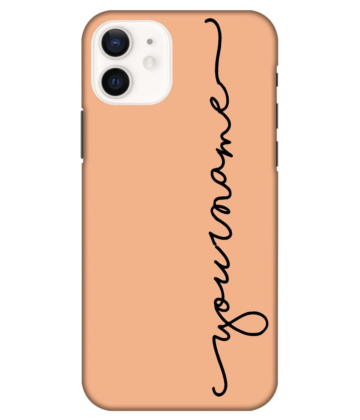 A product shot of a slim hard case with a customizable name.