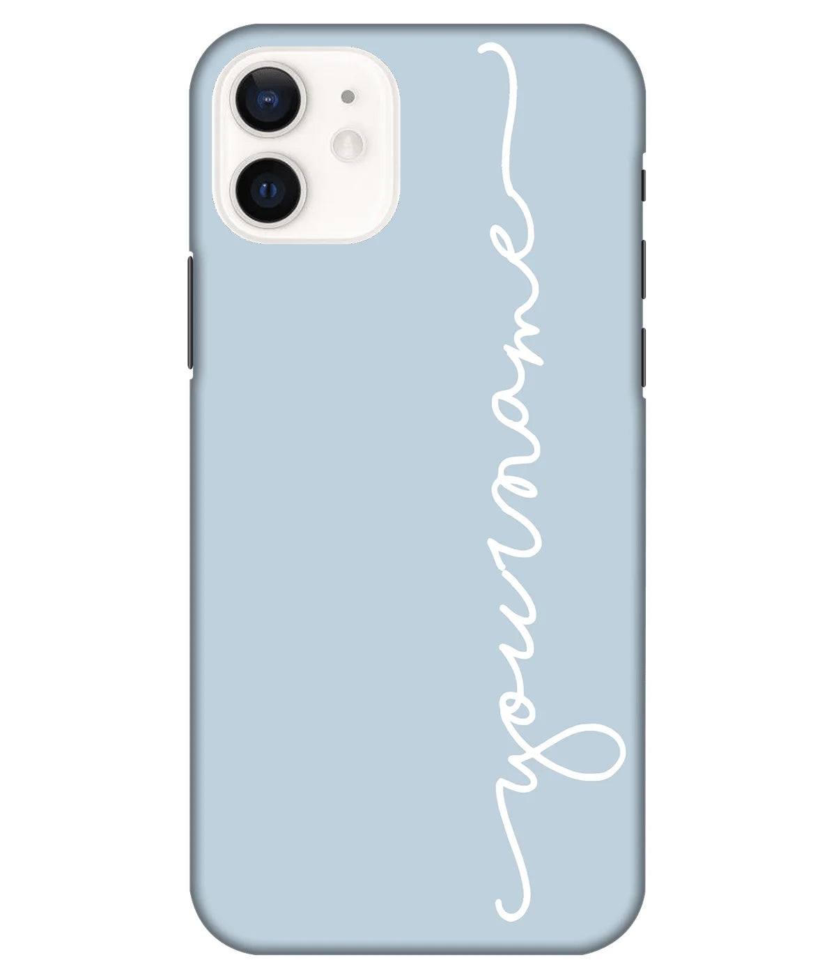 A product shot of a slim hard case with a customizable name.