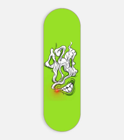 Mobile phone grip slider with a colorful design on a white background