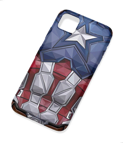 An angled view of a soft silicone case featuring a colorful design.