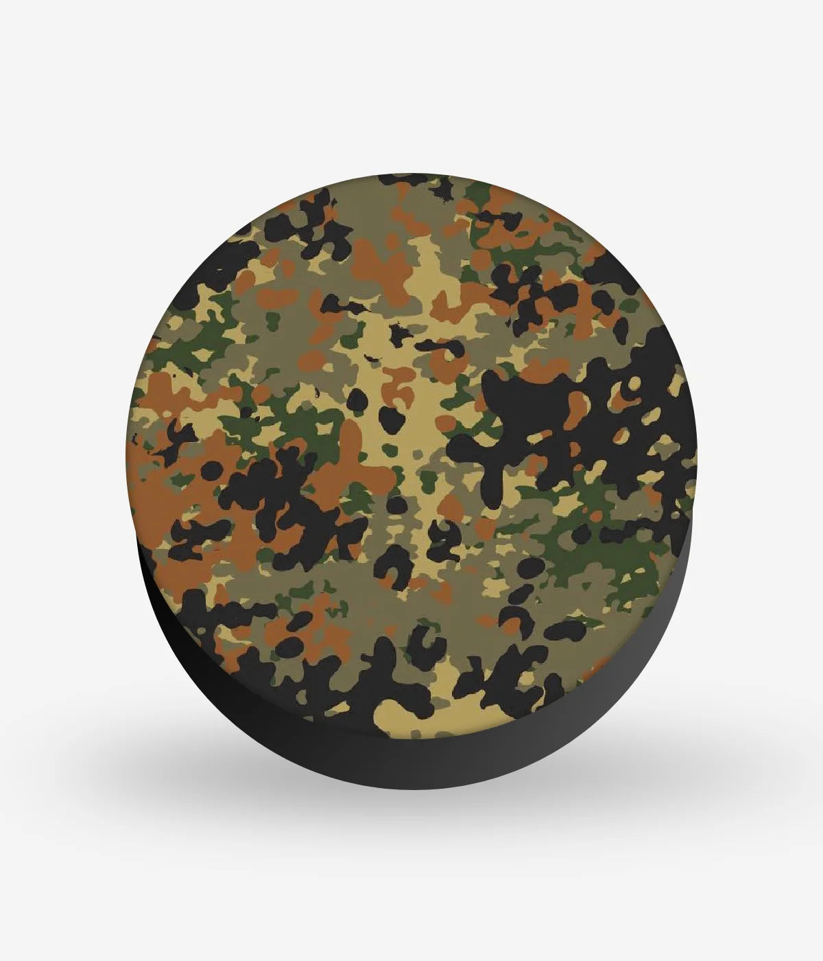 Mobile phone grip with a colorful design on a white background