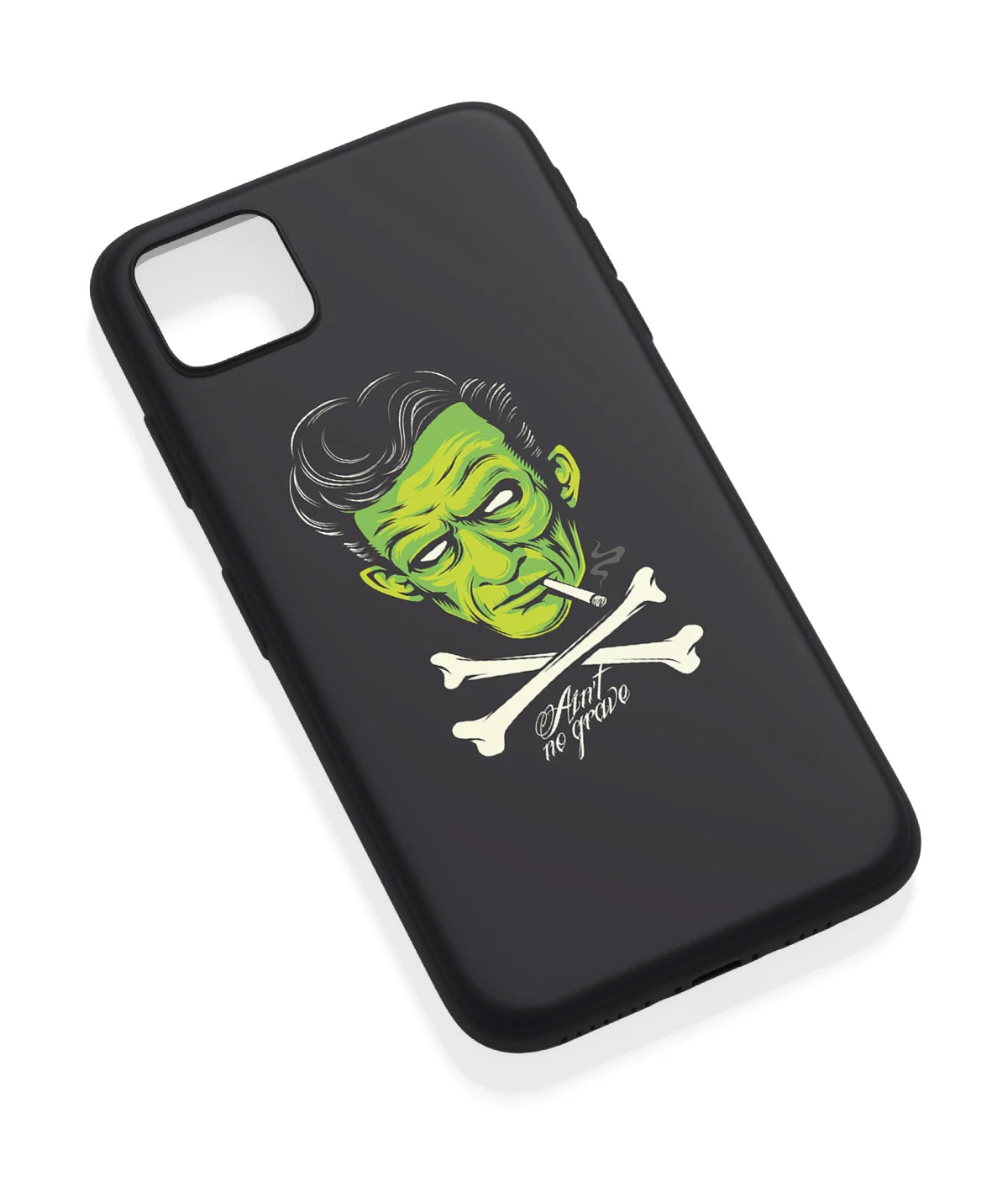 An angled view of a soft silicone case featuring a vibrant design.