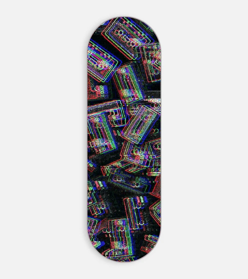 Mobile phone grip slider with a colorful design on a white background