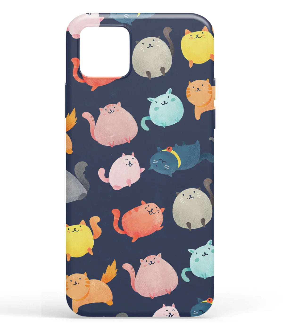A front-on view of soft silicone phone case with a colorful design.