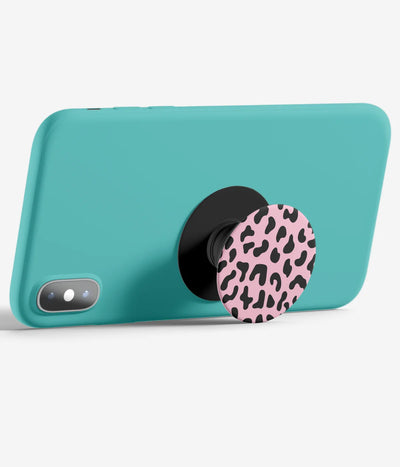 An image demonstrating how to use the phone grip as a stand to hold a mobile phone in landscape mode for hands-free viewing