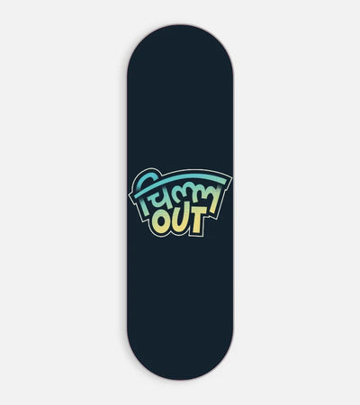 Mobile phone grip slider with a colorful design on a white background